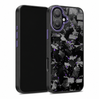 Coarse Forged Carbon Fiber Case For iPhone 16 Series– Amethyst Flakes