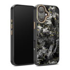 Coarse Forged Carbon Fiber Case For iPhone 16 Series– Gold Flakes