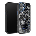 Coarse Forged Carbon Fiber Case For iPhone 16 Series– Sapphire Flakes