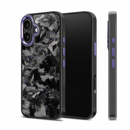 Coarse Forged Carbon Fiber Case For iPhone 16 Series– Amethyst Flakes