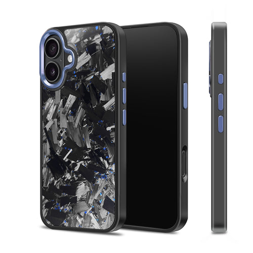 Coarse Forged Carbon Fiber Case For iPhone 16 Series– Sapphire Flakes