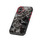 Coarse Forged Carbon Fiber Case For iPhone 16 Series– Ruby Flakes
