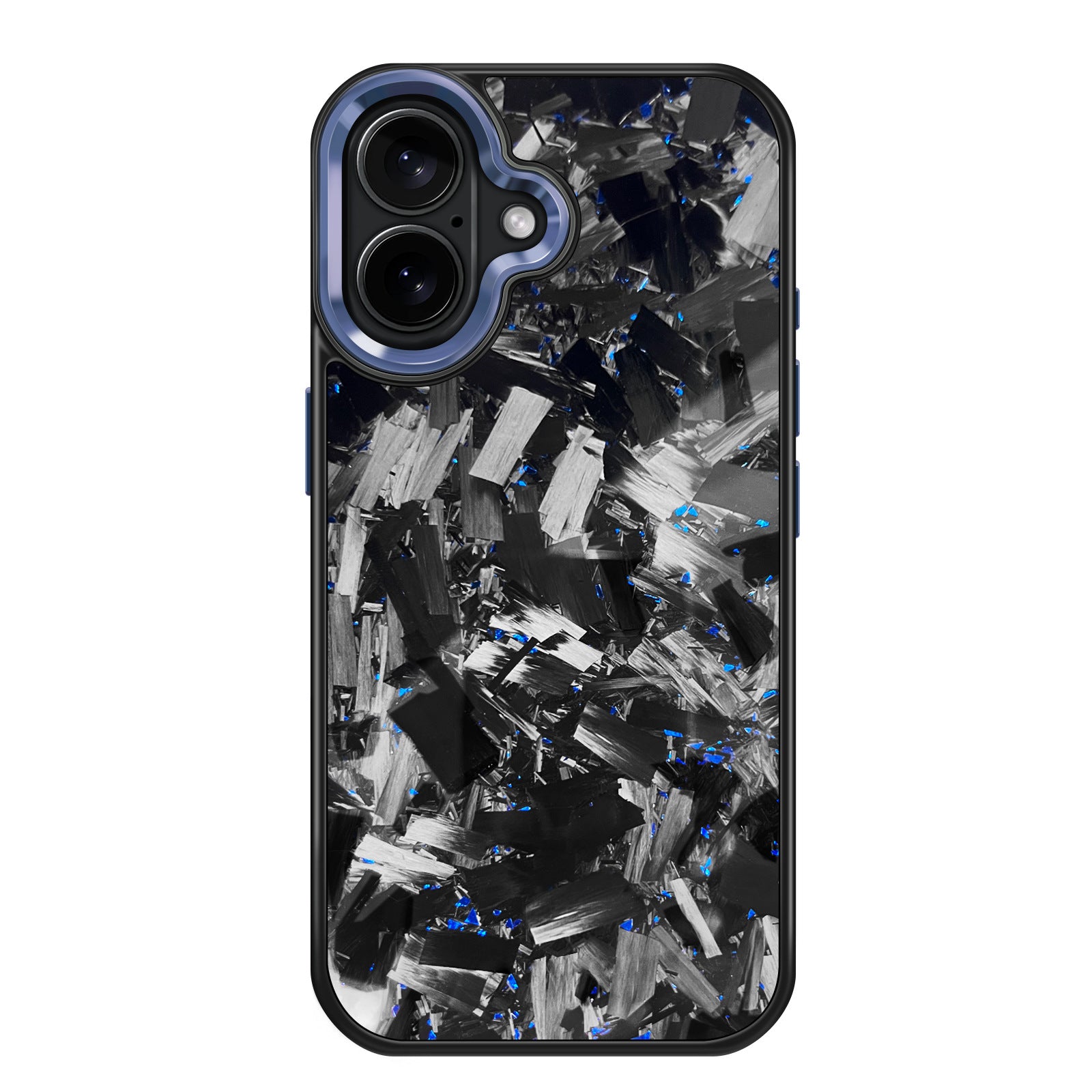 Coarse Forged Carbon Fiber Case For iPhone 16 Series– Sapphire Flakes